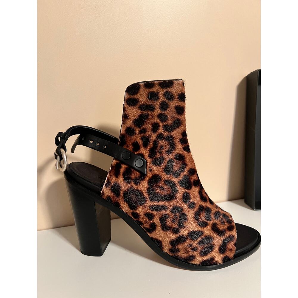 Rag & Bone Wyatt Ankle Bootie Leopard Open Toe Women’s  39.5, NEW IN BOX